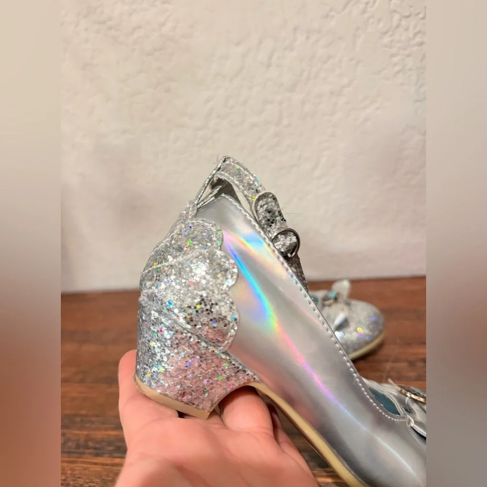 Disney Little Mermaid sz 12 Toddler Princess Ballet heeled Shoes silver girl